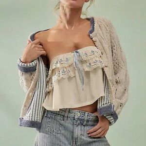 NWOT Tailia embroidered tube top by Free People in size XL